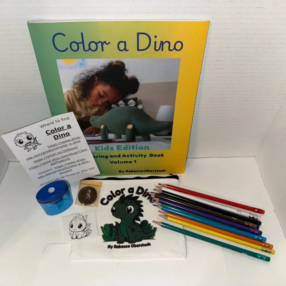 Black Color a Dino Zippered Pencil Pouch